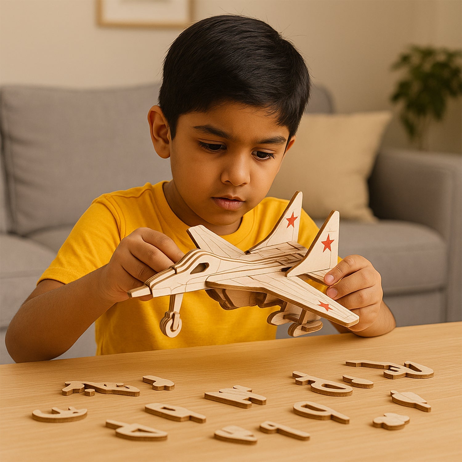DIY Wooden Fighter Jet Puzzle DIY Wooden Fighter Jet Puzzle